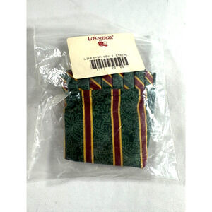 Longaberger Small Key Imperial Stripe Red/Green Liner 207708 New